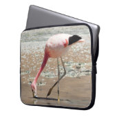 PINK FLAMINGO AUF WASSERKÖRPER LAPTOPSCHUTZHÜLLE (Vorderseite Links)