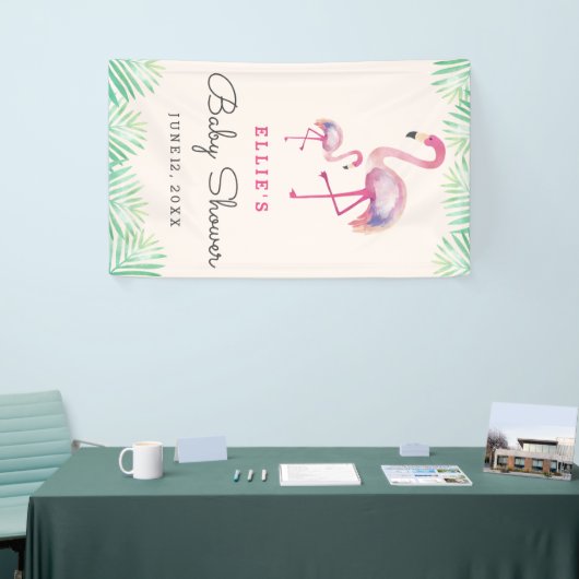 Pink Flamingo Baby Duschbanner Banner (Messeveranstaltung)
