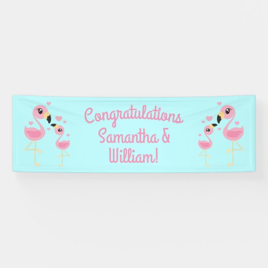 Pink Flamingo Baby Dusche Banner (Horizontal)