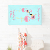 Pink Flamingo Baby Dusche Banner (Insitu)