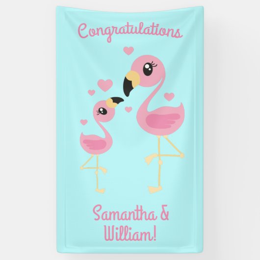 Pink Flamingo Baby Dusche Banner (Vertikal)