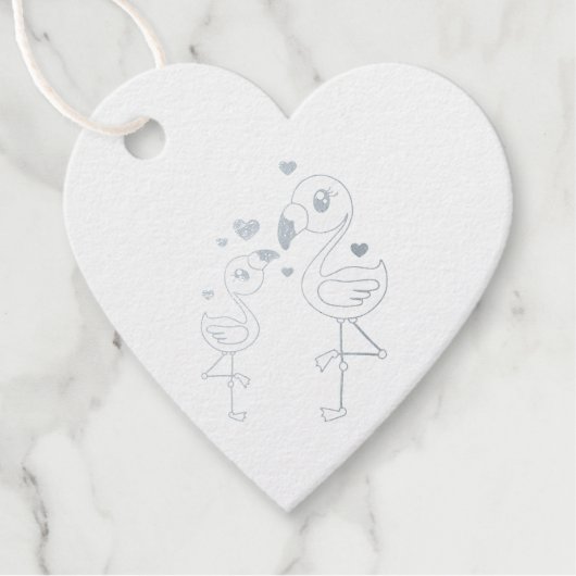 Pink Flamingo Baby Dusche Geschenkanhänger (Vorderseite)