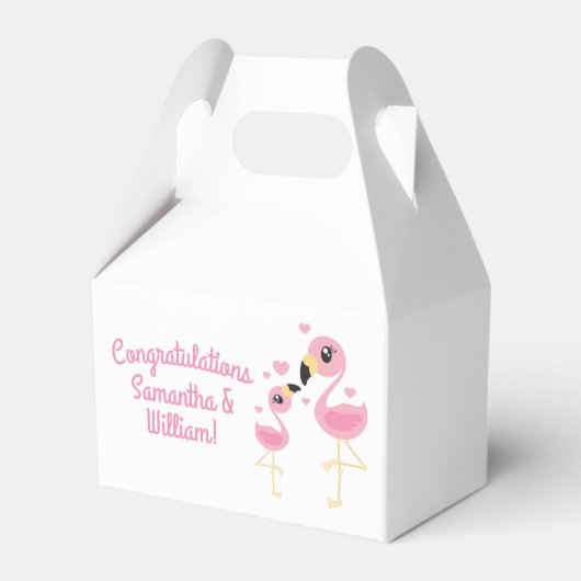 Pink Flamingo Baby Dusche Geschenkschachtel (Vorderseite)