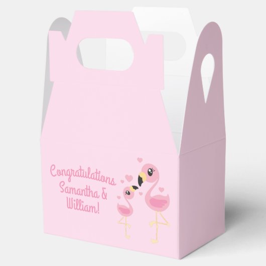 Pink Flamingo Baby Dusche Geschenkschachtel (Geöffnet)