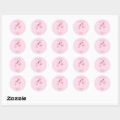 Pink Flamingo Baby Dusche Runder Aufkleber (Blatt)