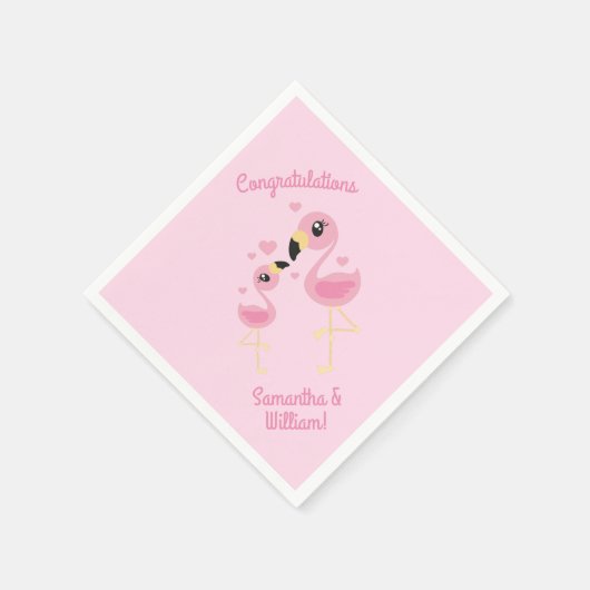 Pink Flamingo Baby Dusche Serviette (Ecke)