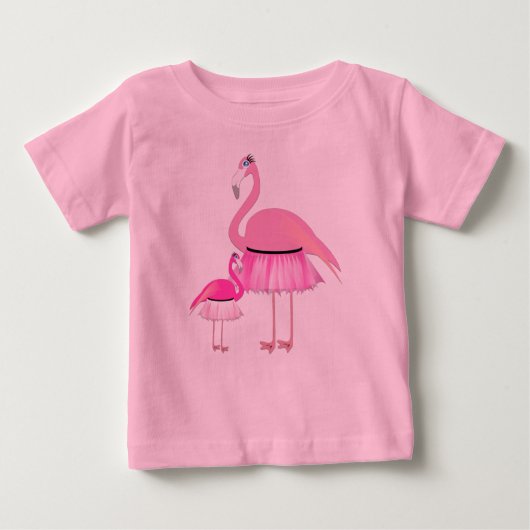 Pink Flamingo - Baby Fine Jersey T - Shirt  (Vorderseite)