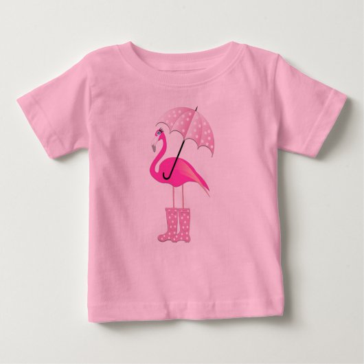 Pink Flamingo - Baby Fine Jersey T - Shirt (Vorderseite)