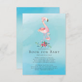 Pink Flamingo Baby Showbook for Baby Card Einladung (Vorne/Hinten)