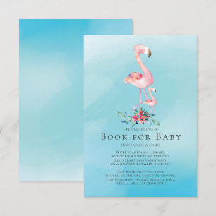 Pink Flamingo Baby Showbook for Baby Card Einladung