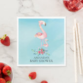 Pink Flamingo Babydusche Papier Napkins Serviette (Beispiel)
