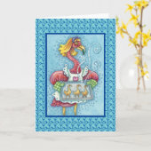 PINK FLAMINGO BAKCOOKIES, GREETING CARD Blank Karte (Gelbe Blume)