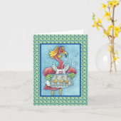 PINK FLAMINGO BAKCOOKIES, NOTE CARD Blank Karte (Gelbe Blume)