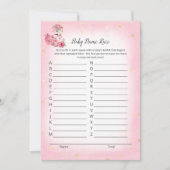 Pink Flamingo Ballerina Baby Name Race Showspiel Einladung (Vorderseite)