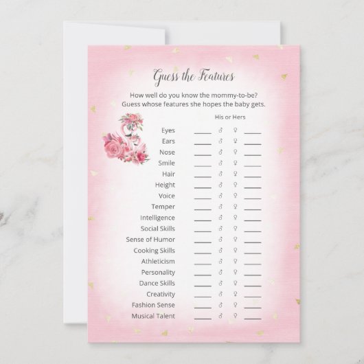 Pink Flamingo Ballerina Guess verfügt über Dusche Einladung (Vorderseite)