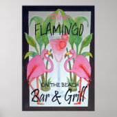 Pink Flamingo Bar & Grill Beach Poster (Vorne)