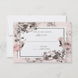 Pink Flamingo Bat Mitzvah Response RSVP Karte
