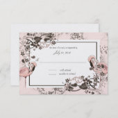 Pink Flamingo Bat Mitzvah Response RSVP Karte (Vorne/Hinten)
