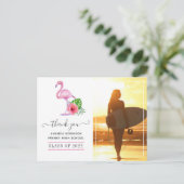 Pink Flamingo Beach Abschluss Vielen Dank Postkarte (Stehend Vorderseite)