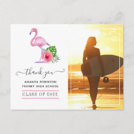 Pink Flamingo Beach Abschluss Vielen Dank Postkarte