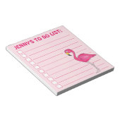 Pink Flamingo Beach Bird Personalisiert zu tun Lis Notizblock (angewinkelt)