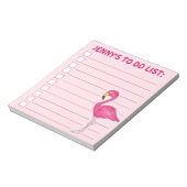 Pink Flamingo Beach Bird Personalisiert zu tun Lis Notizblock (Rotiert)
