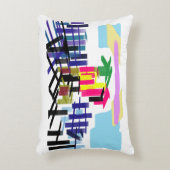 Pink flamingo beach dekokissen (Vorderseite(Vertikal))