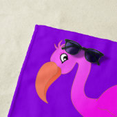 Pink Flamingo Beach Handtuch Custom Text und Farbe (Beispiel)