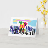 Pink flamingo beach karte (Gelbe Blume)