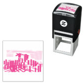 Pink flamingo beach permastempel (Beispiel)