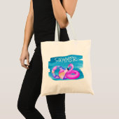 Pink Flamingo Beach Tragetasche (Vorderseite (Produkt))