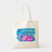 Pink Flamingo Beach Tragetasche (Vorne)