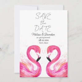 Pink Flamingo Beach Tropical Wedding Einladung
