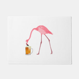 Pink Flamingo Beer Lover Fußmatte