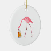 Pink Flamingo Beer Lover Keramik Ornament (Rechts)