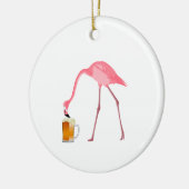 Pink Flamingo Beer Lover Keramik Ornament (Links)
