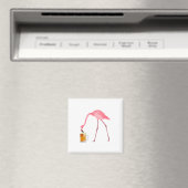 Pink Flamingo Beer Lover Magnet (In Situ (Geschirrspüler))