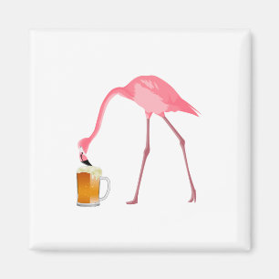 Pink Flamingo Beer Lover Magnet