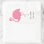 Pink Flamingo benutzerdefinierte Textaufkleber Rechteckiger Aufkleber (Tasche)