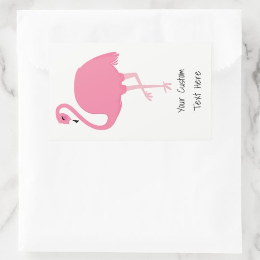 Pink Flamingo benutzerdefinierte Textaufkleber Rechteckiger Aufkleber (Tasche)