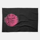 Pink Flamingo Benutzerdefinierter Text Geschirrtuch (Horizontal)