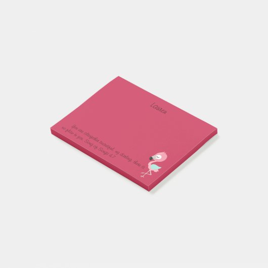 Pink Flamingo Bible Verse Post-it Klebezettel (angewinkelt)