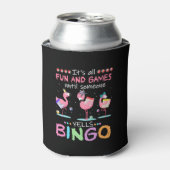 Pink Flamingo Bingo Funny Gift Art Dosenkühler (Kanne Vorderseite)
