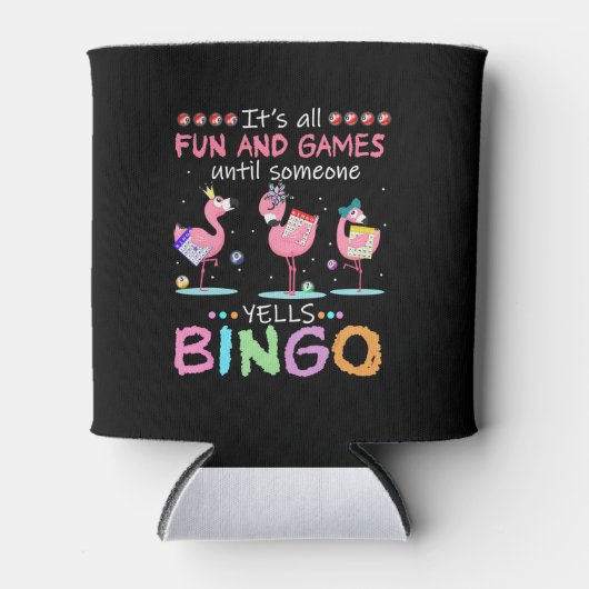 Pink Flamingo Bingo Funny Gift Art Dosenkühler (Vorderseite)