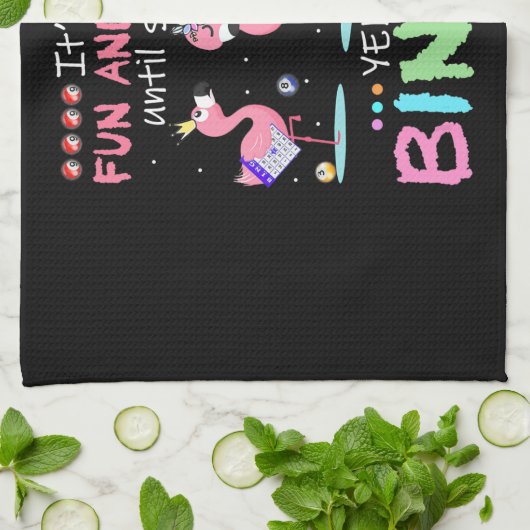 Pink Flamingo Bingo Funny Gift Art Geschirrtuch (Gefaltet)