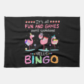 Pink Flamingo Bingo Funny Gift Art Geschirrtuch (Horizontal)