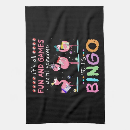 Pink Flamingo Bingo Funny Gift Art Geschirrtuch (Vertikal)