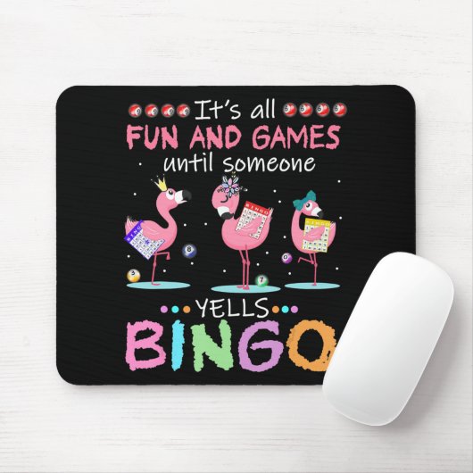 Pink Flamingo Bingo Funny Gift Art Mousepad (Mit Mouse)