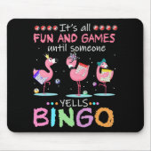 Pink Flamingo Bingo Funny Gift Art Mousepad (Vorne)