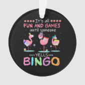 Pink Flamingo Bingo Funny Gift Art Ornament (Vorderseite)